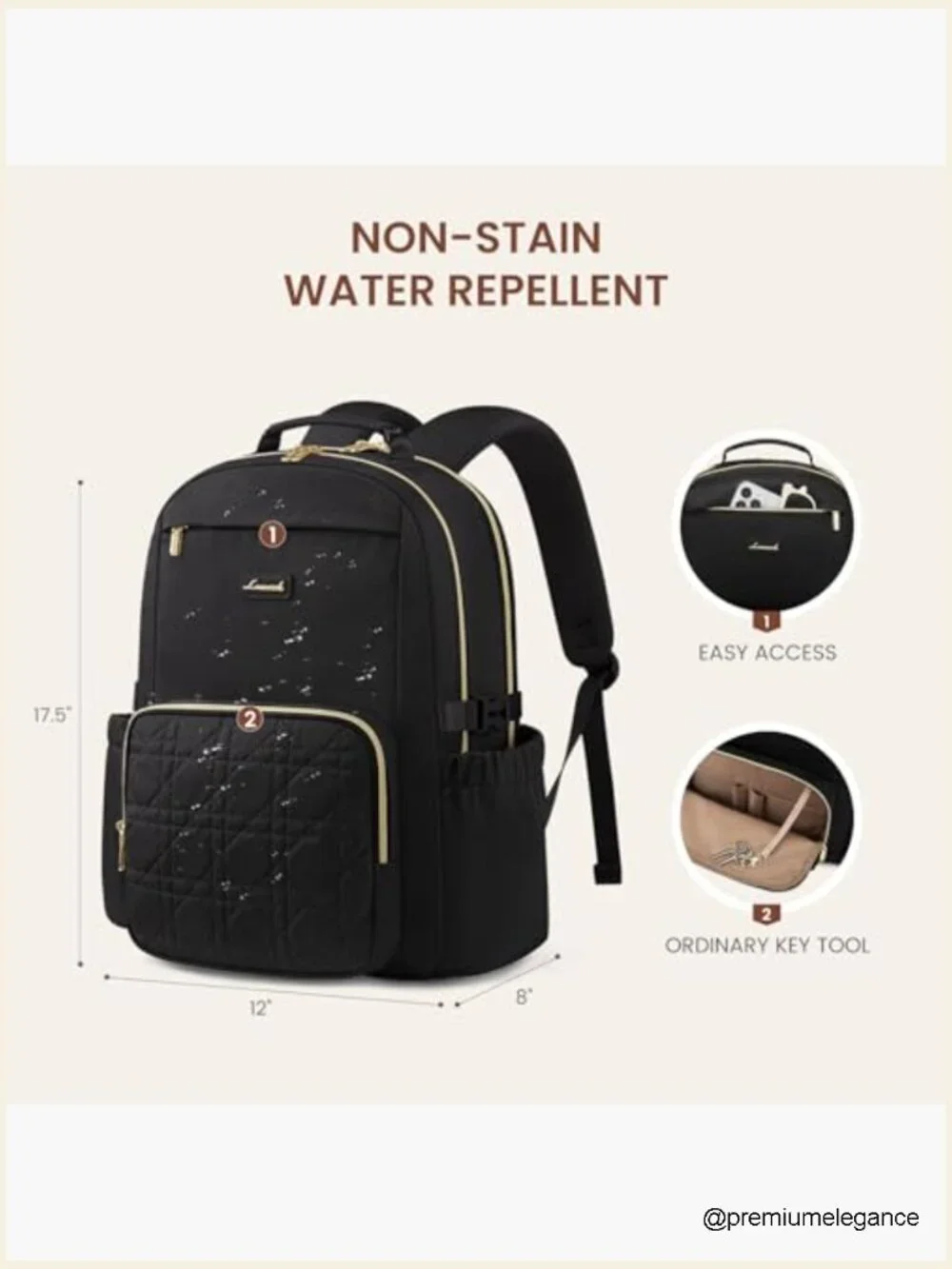 Laptop Backpack for Women 15.6 Inch Work Travel Backpack with Large Cup Pocket